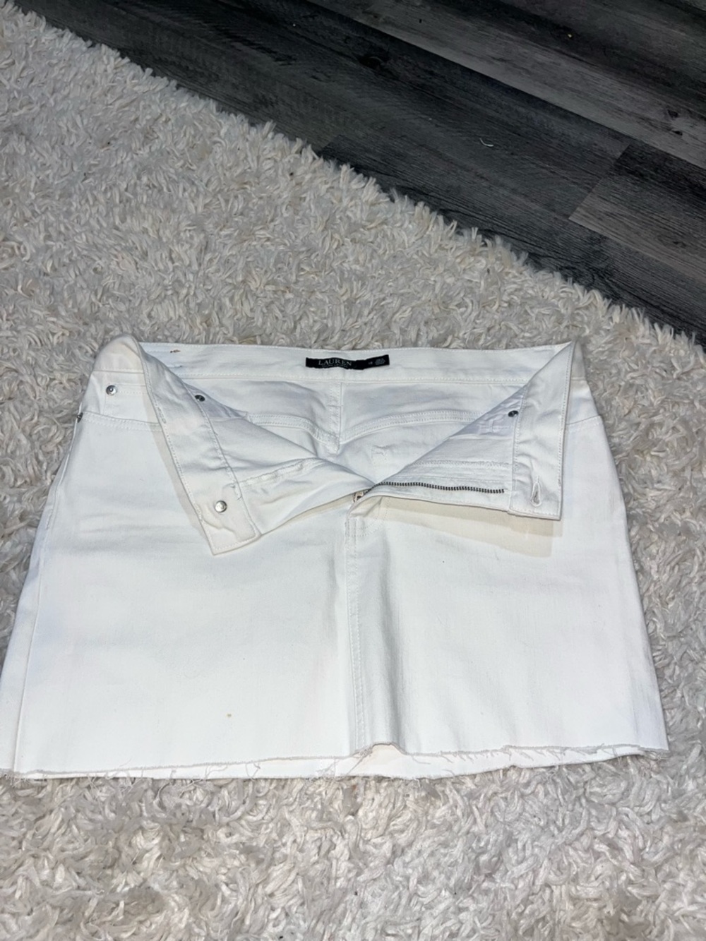 Ralph Lauren White Cotton Mini Skirt
